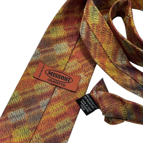 MISSONI Multicolor Geometric Silk LUXURY Tie ITALY - Picture 3 of 4